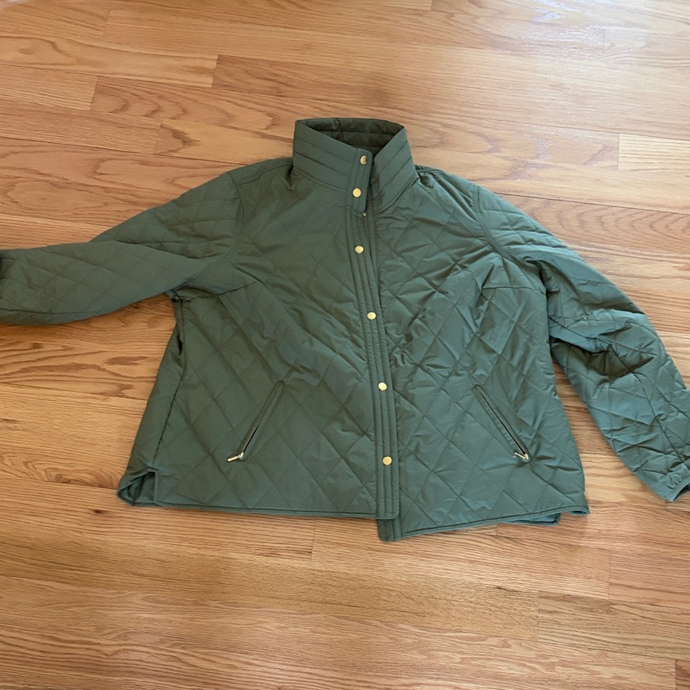 LLBean Women's Quilted Puffer Jacket in Olive Green